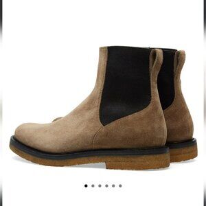 DRIES VAN NOTEN | CREPE SOLE CHELSEA boots suede brown taupe sz 36.5